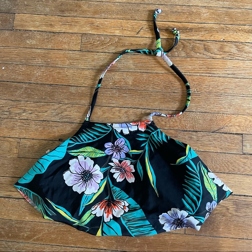 Old Navy tropical floral halter bikini top